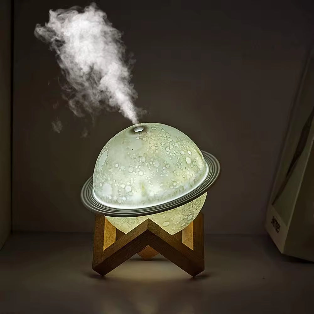 New Planet Humidifier 3 Colors Led Night Light Household Aromatherapy Diffuser 3D Air Humidifier 200ML
