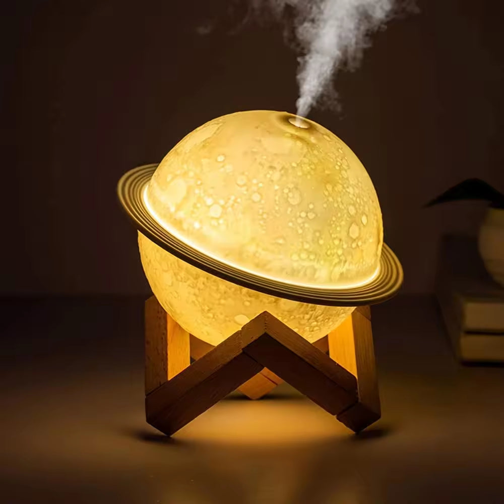 New Planet Humidifier 3 Colors Led Night Light Household Aromatherapy Diffuser 3D Air Humidifier 200ML